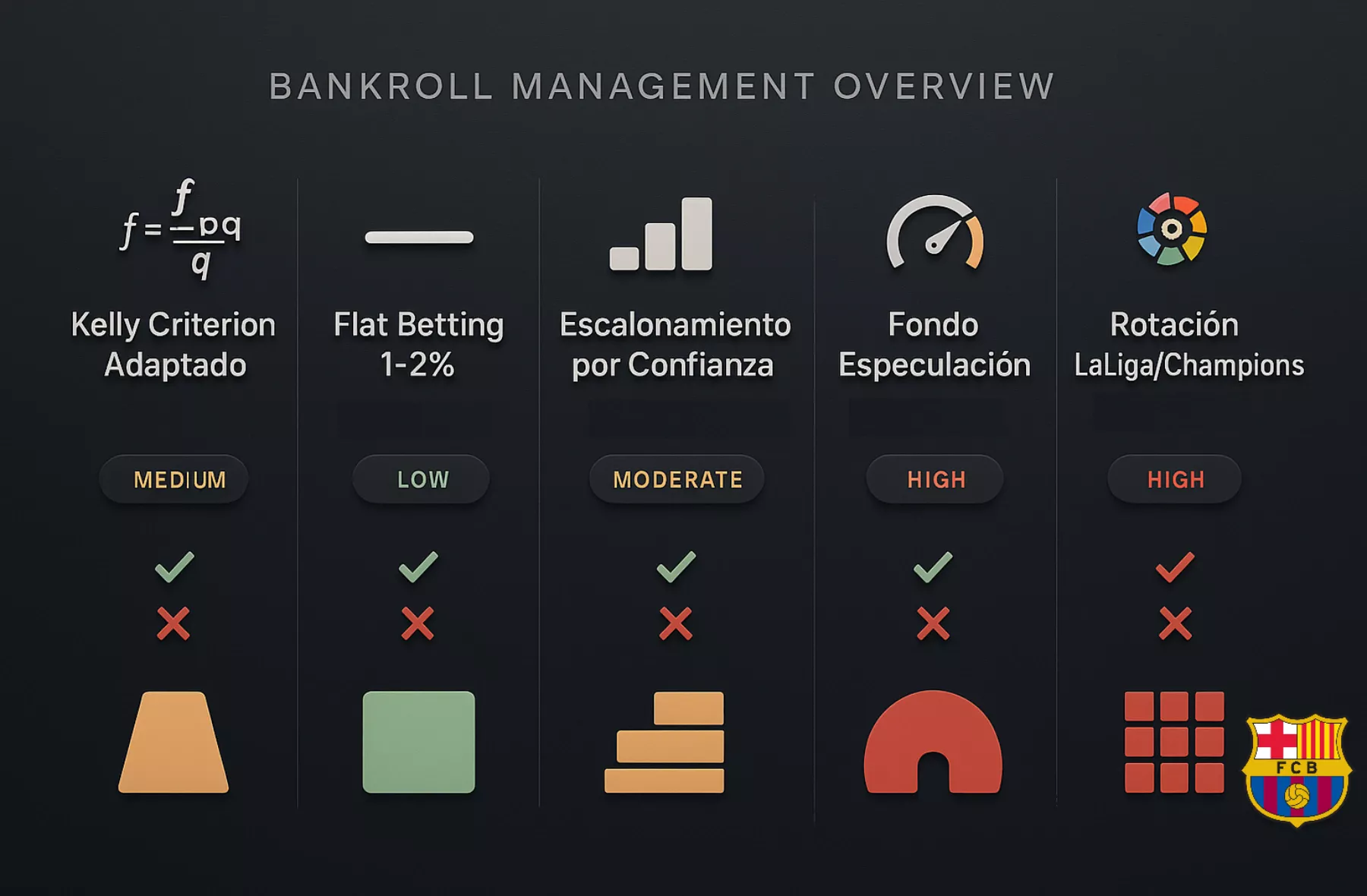Comparativa de 5 sistemas de gestión de bankroll: Kelly, Flat Betting, Escalonamiento, Especulación y Rotación