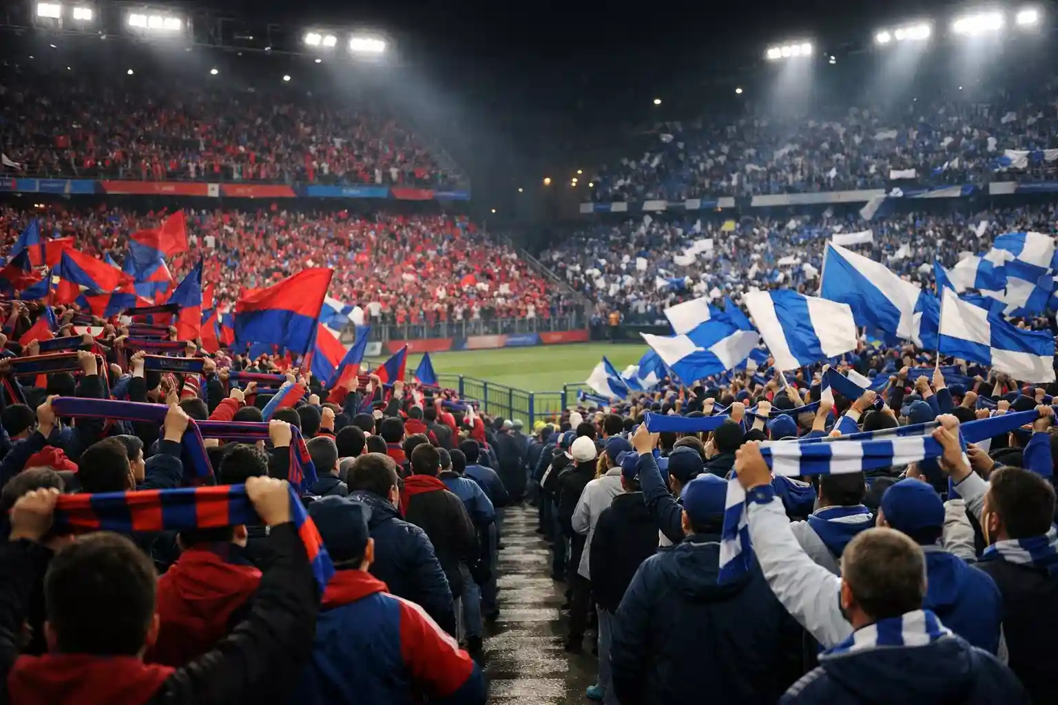 Aficionados durante el derbi catalán de fútbol