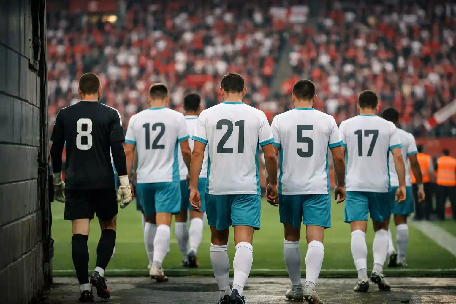 Jugadores del Barcelona en un partido fuera de casa