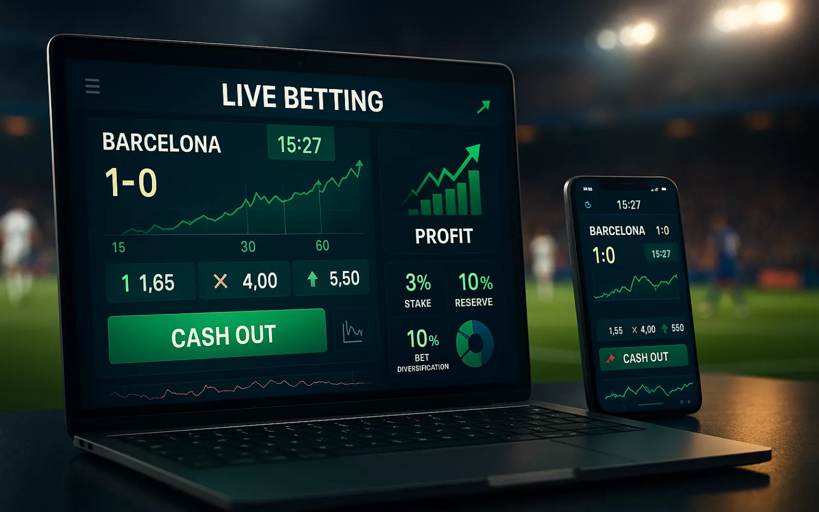 Apuestas en vivo Champions League Barcelona gestión bankroll oportunidades tiempo real
